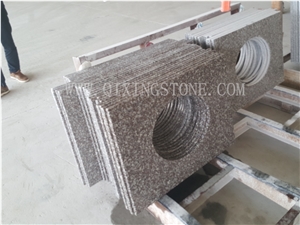 Custom Size G664 Pink Granite Prefab Granite Vanity Top