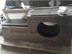 G664 Vanity Top, Bainbrook Brown Granite Bath Top, G664 Red Granite Bathroom Top, Brown Granite Bathroom Countertop