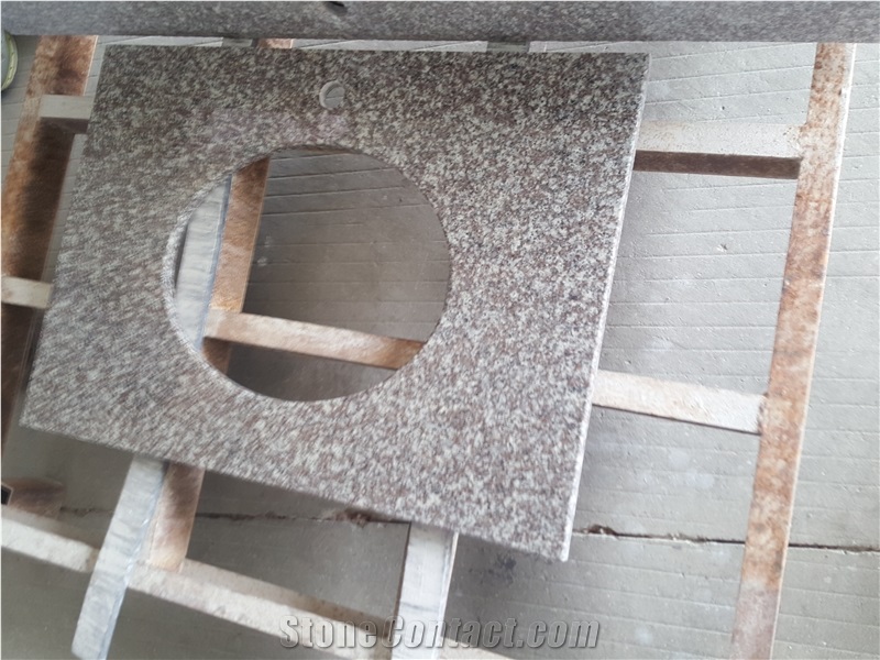 G664 Vanity Top, Bainbrook Brown Granite Bath Top, G664 Red Granite Bathroom Top, Brown Granite Bathroom Countertop
