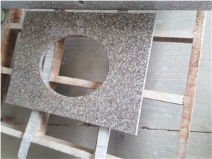 G664 Vanity Top, Bainbrook Brown Granite Bath Top, G664 Red Granite Bathroom Top, Brown Granite Bathroom Countertop
