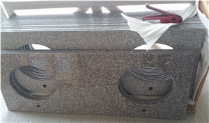 G664 Vanity Top, Bainbrook Brown Granite Bath Top, G664 Red Granite Bathroom Top, Brown Granite Bathroom Countertop, Prefab Countertop