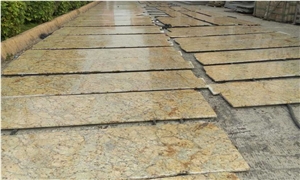 Giallo Crystal Yellow Granite Kitchen Countertop