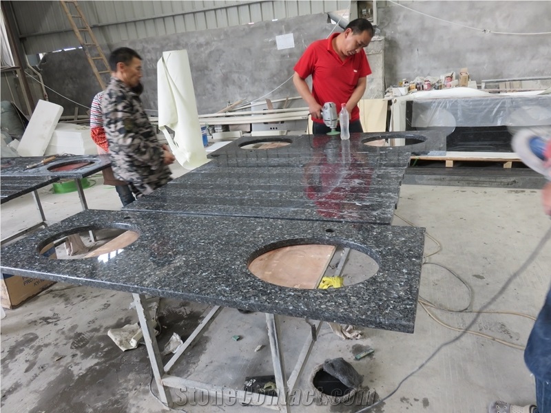 Blue Pearl Granite Bathroom Vanity Countertop