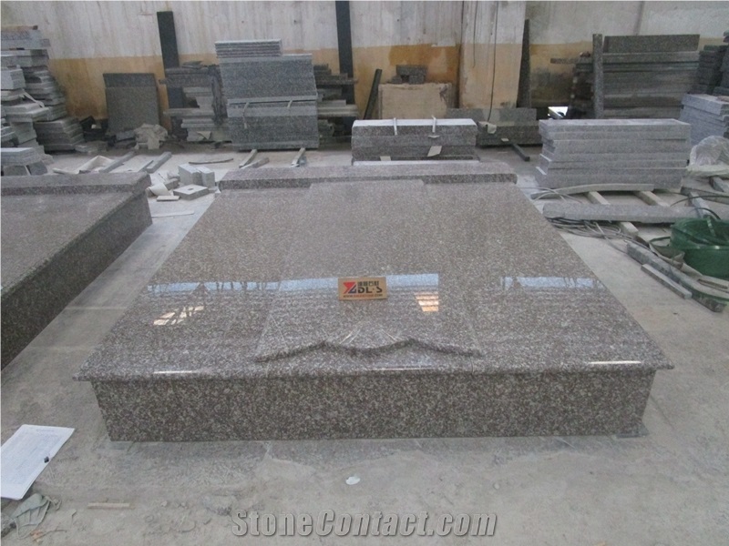China Brown Star G664 Granite Tombstone Design, Western Style Stone Monument Double Tombstones, Bainbrook Misty Brown Hungary Custom Gravestone Price