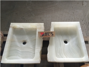 Natural Onyx Stone White Onyx Rectangle Basins /Sinks