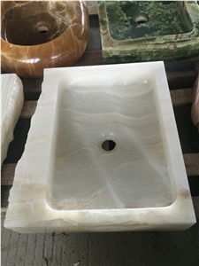 Natural Onyx Stone White Onyx Rectangle Basins /Sinks