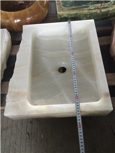 Natural Onyx Stone White Onyx Rectangle Basins /Sinks