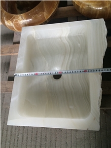 Natural Onyx Stone White Onyx Rectangle Basins /Sinks