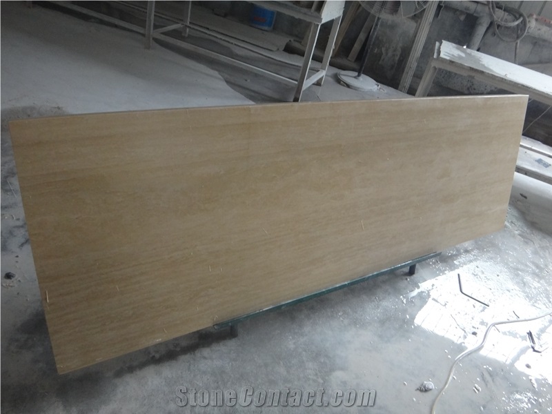 Turkey Beige Travertine Denizli Travertine Kitchen Countertop Honed Surface