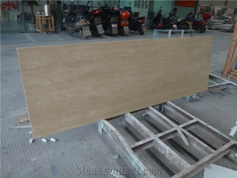 Turkey Beige Travertine Denizli Travertine Kitchen Countertop Honed Surface