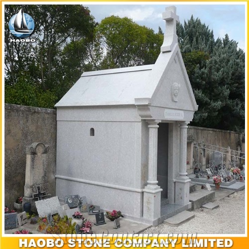 6 Crypts Walkin Private Custom Design Mausoleum, G635 China Pink Granite Cemetery