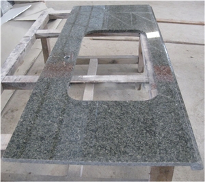China Chengde Green Granite Bathroom Top