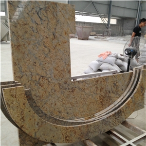 Custom Diamond Giallo Brazil Granite Kitchen Countertops
