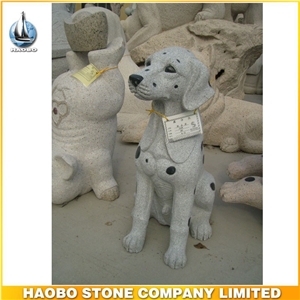 Hand Carved Outdoor Granite Stone Animal Dog Sculpture
