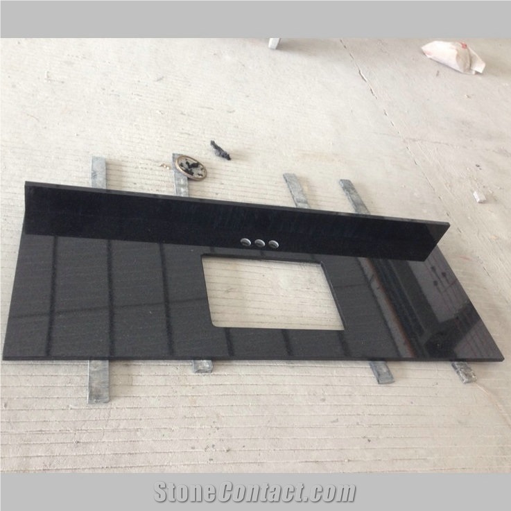 High Quality Black Galaxy Granite Vanity Top for Bathroom
