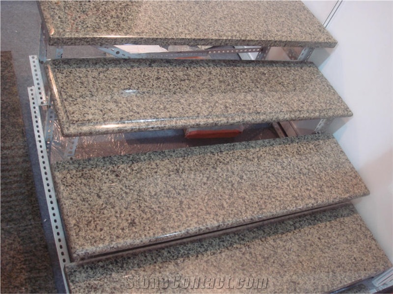 Indoor Tan Brown Granite Polished Step Tread, Stairs & Steps, Stair Risers