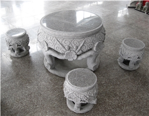 Outdoor Granite Garden Stone Table and Chairs
