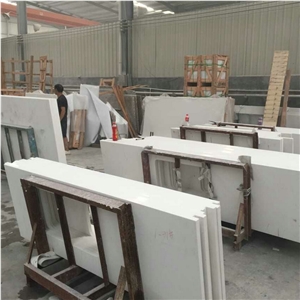 Pure White Quartz Stone Bathroom Countertops