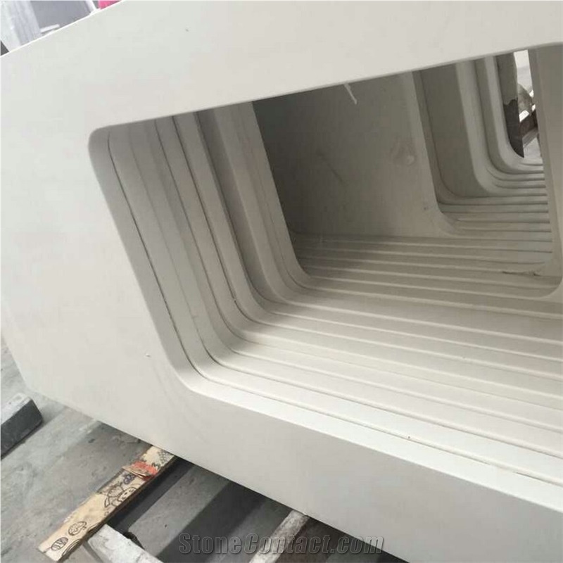 Pure White Quartz Stone Bathroom Countertops