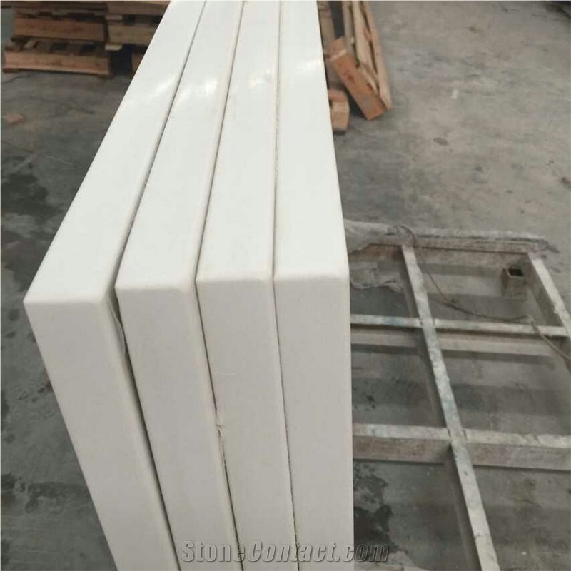 Pure White Quartz Stone Bathroom Countertops