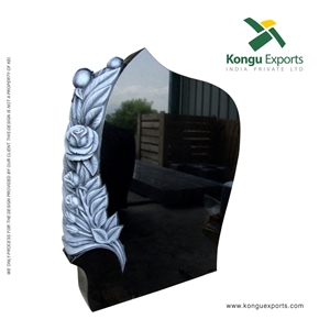 Absolute Black Granite Flora Headstones & Monument Design