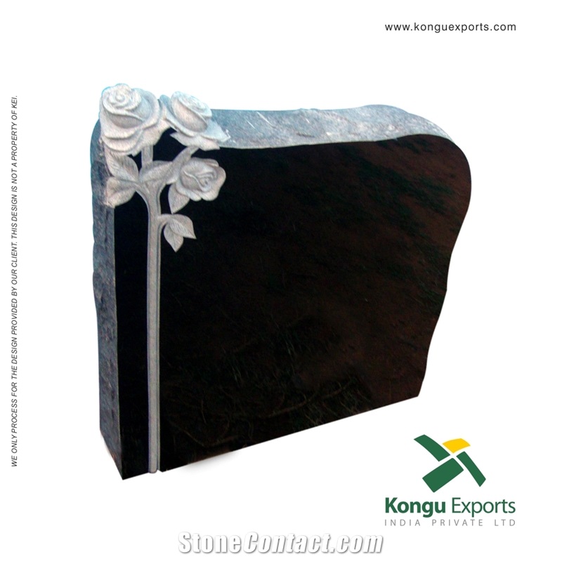 Absolute Black Granite Headstone, Tombstones