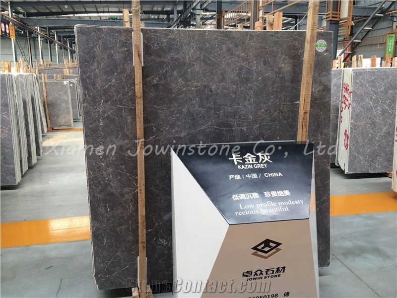 Polished Chinese Grey and Golden Kazin Marble Slabs & Tiles, China Grey Marble Good Materials for Wall, Flooring, Etc.