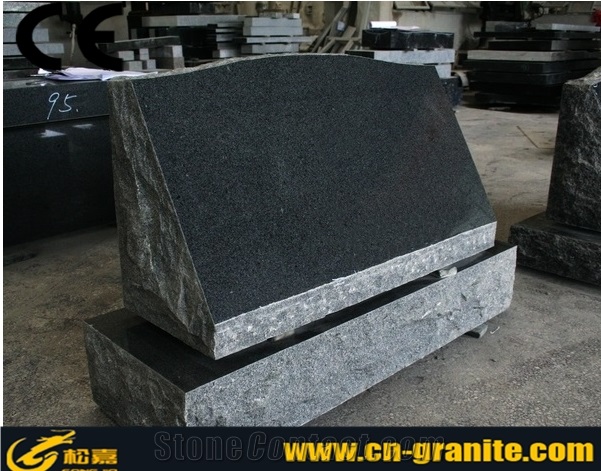 China Dark Grey Granite G654 Gravestone,Polished Cemetery Slant Marker Tombstone,Chinese Grey Granite G654 Monument