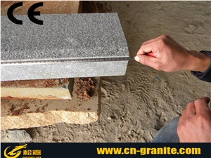 China Green Granite G612 ,Flamed Surface Green Granite Stair & Steps,Green Stair Riser and Stair Threshold