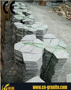 China Green Slate Stone Random Flagstone Green Natural Flagstone Patio Tile China Flagstone Road Paving