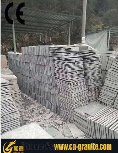 China Green Slate Stone Random Flagstone Green Natural Flagstone Patio Tile China Flagstone Road Paving