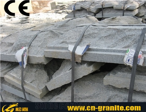 China Grey G343 Granite Mushroom Stone,Grey Granite Exterior Wall Stone,China Natural Stone Wall Cladding