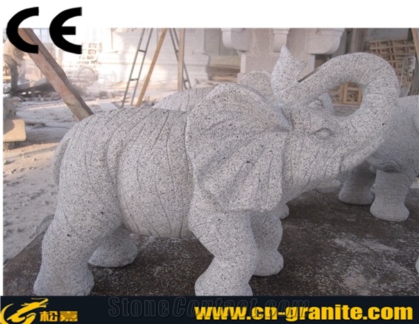China Grey Granite G633 Handcraved Animal Sculpture Elephant Carvings,Grey Stone Garden Sculpture Landscape Sculpture & Statue