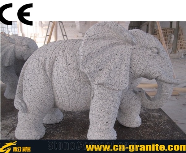 China Grey Granite G633 Handcraved Animal Sculpture Elephant Carvings,Grey Stone Garden Sculpture Landscape Sculpture & Statue