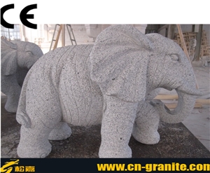 China Grey Granite G633 Handcraved Animal Sculpture Elephant Carvings,Grey Stone Garden Sculpture Landscape Sculpture & Statue