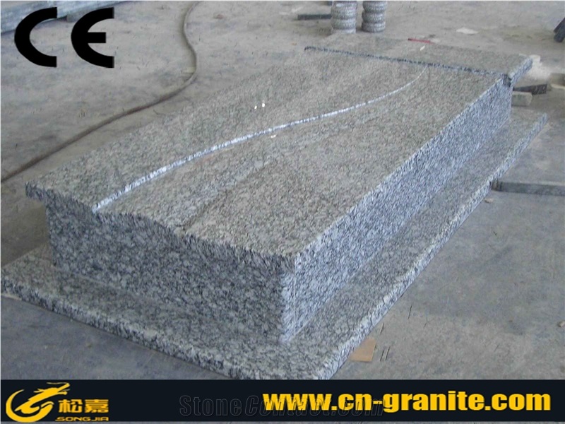 China Spray White Granite Tombstones & Monuments Design,Polished Finished White Granite Poland Style Tombstone,White Cemetery Tombstones