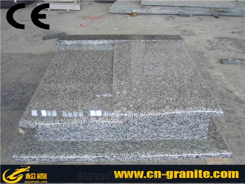 China Spray White Granite Tombstones & Monuments Design,Polished Finished White Granite Poland Style Tombstone,White Cemetery Tombstones