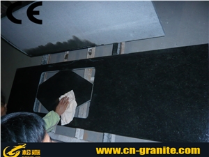 Polished China Black Pearl Granite Kitchen Countertops,Black Pearl Granite Kitchen Bar Tops,Chinese Black Granite Work Top
