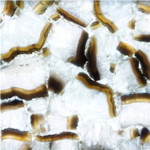 Blue Lace White Crystal Semiprecious Stone Tiles & Slabs