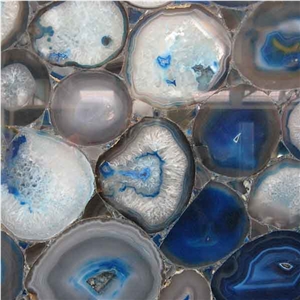 Blue Light Dyed Semiprecious Tiles & Slabs
