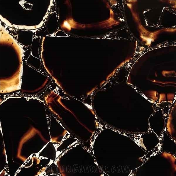 Dancing Brown Semiprecious Stone Tiles & Slabs, Black Stone Flooring Tiles