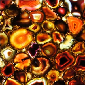 Manak Aggate Semiprecious Stone Tiles & Slabs, Beige Stone Flooring Tiles
