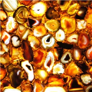 Orange Agate Semiprecious Stone Tiles & Slabs, Beige Stone Flooring Tiles