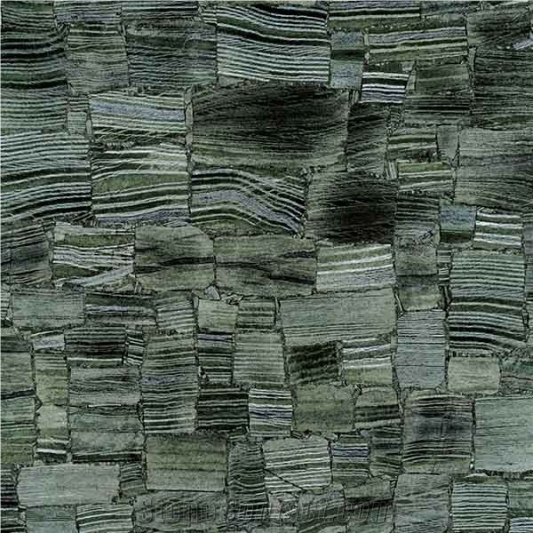Tiger Eye Green Semiprecious Stone Tiles & Slabs