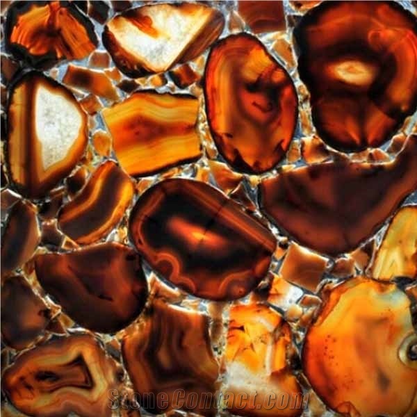 Yellow Agate Semiprecious Stone Tiles & Slabs, Flooring Tiles