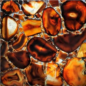 Yellow Agate Semiprecious Stone Tiles & Slabs, Flooring Tiles
