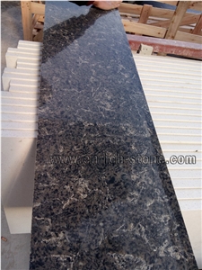 Brown Granit-Like Artificial Quartz Kitchen Countertops, Brown Quartz Kitchen Bar Top