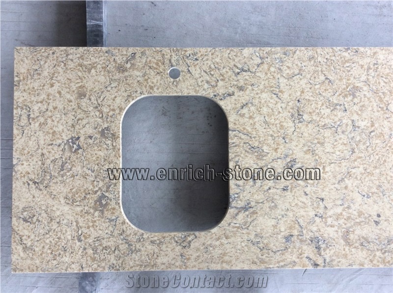 Synthetic Quartz Stone Kitchen Top, Compound Quartz Stone Countertops, Artiticial Quartz Countertops
