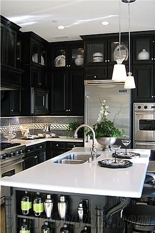 Bst Pure White Quartz Stone Size 3200*1600 or 3000*1400 Thickness 2cm or 3cm for Pre-Fabricated Kitchen Island Tops with Various Edge Profiles with High Gloss and Hardness
