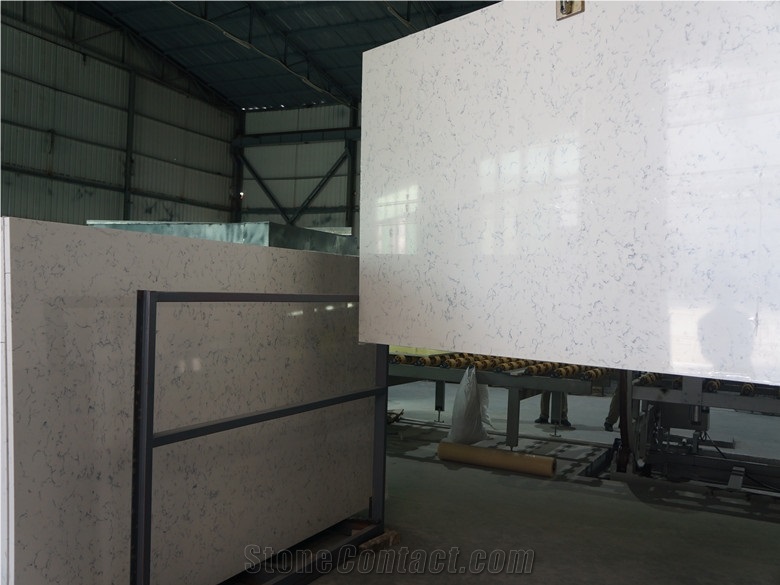 Middle White Marble Quartz Stone,Vein Series Quartz Marble Slabs, Quartz Tiles